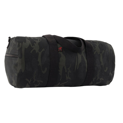 Rothco Midnight Camo Canvas Shoulder Duffle Bag - 24 Inch, Black Camo