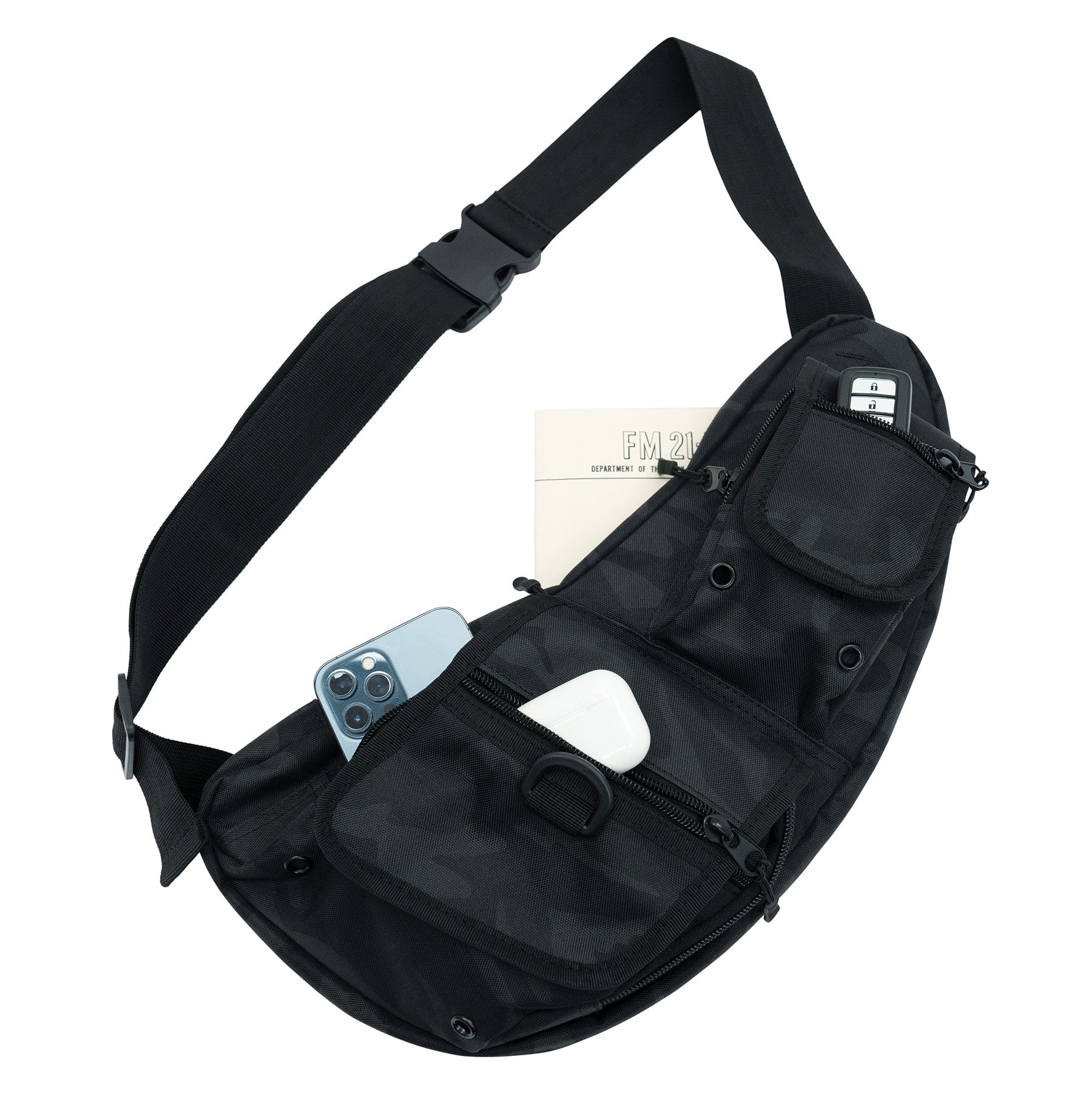 Rothco Tactical Crossbody Bag Midnight Black Camo – Versatile EDC Utility Bag