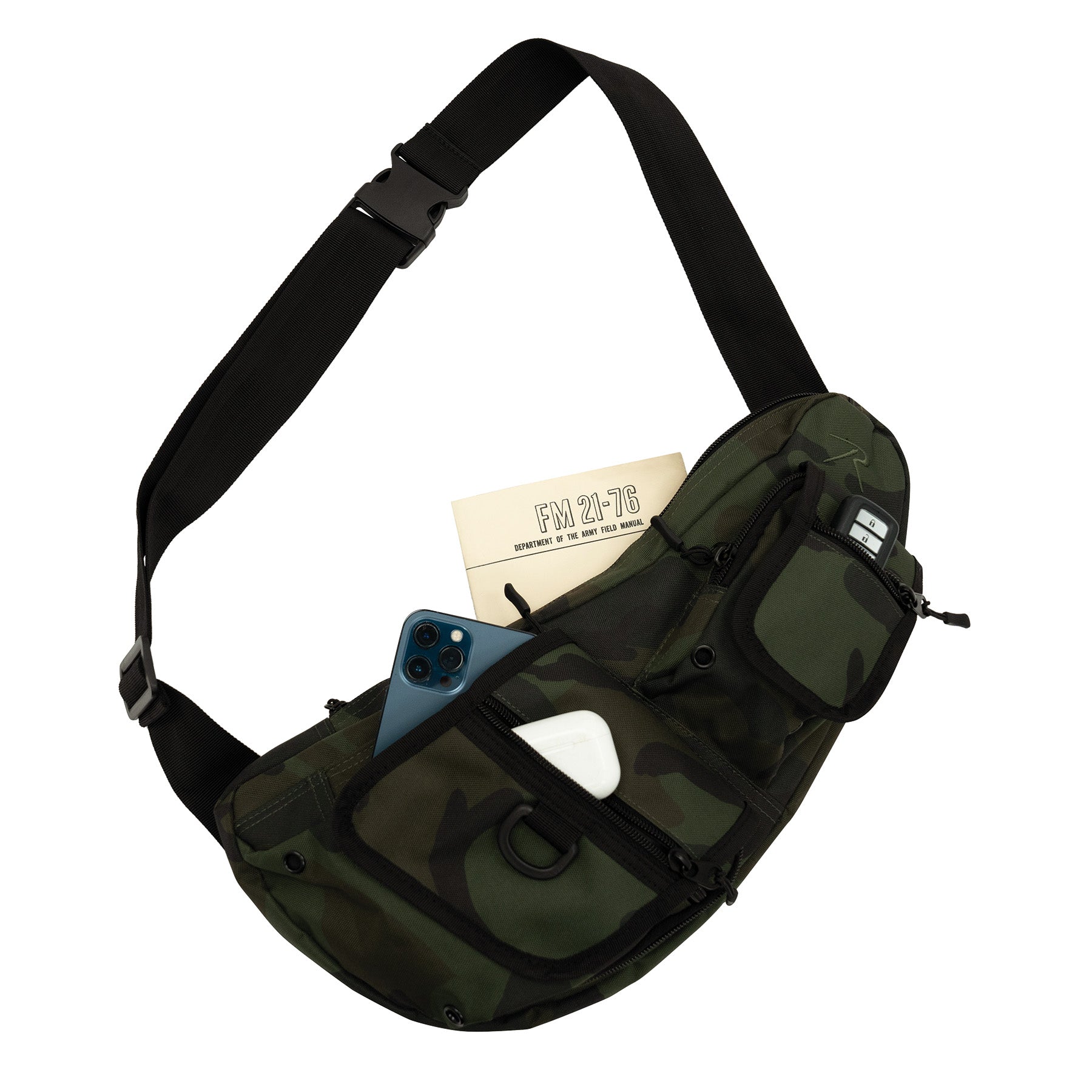 Rothco Tactical Crossbody Bag Midnight Woodland Camo – Versatile EDC Utility Bag