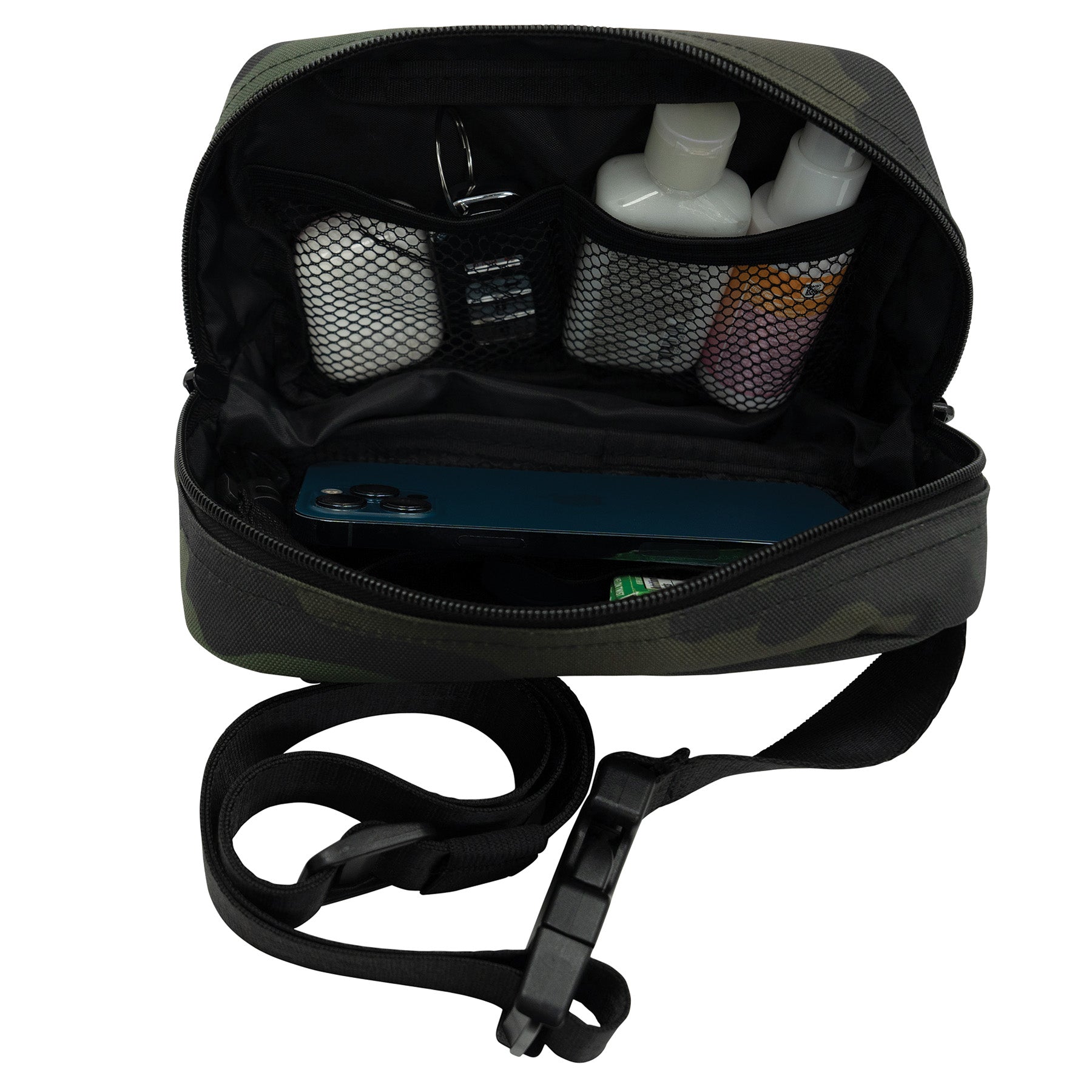 Rothco Crossbody Day Bag Midnight Black Camo – Compact Travel & Everyday Organizer