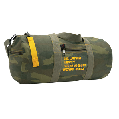 Rothco Canvas Equipment Bag 24 Inches Woodland Camo – Heavy Duty Military Duffle with Multiple Carrying Options