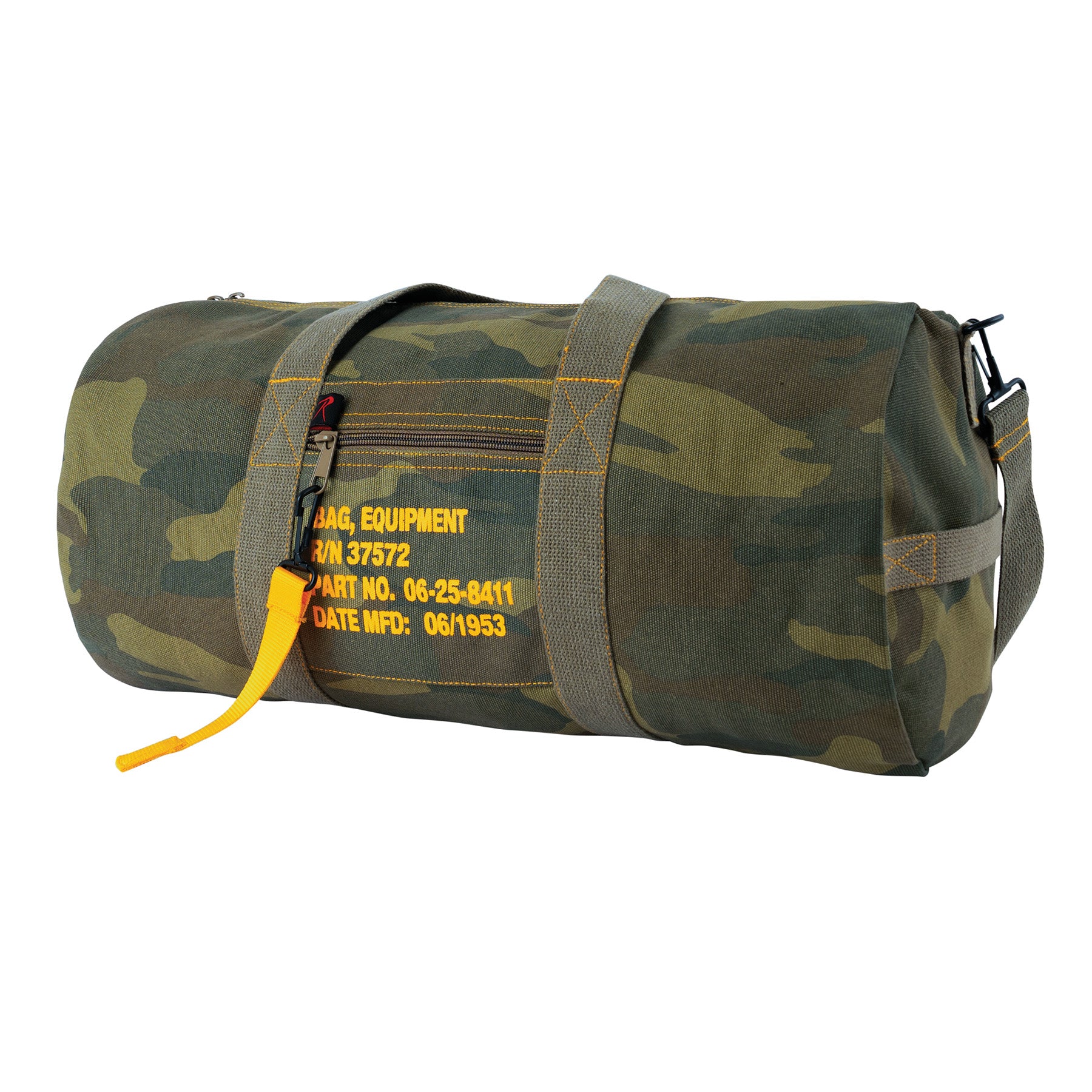 Rothco Canvas Equipment Bag 24 Inches Woodland Camo – Heavy Duty Military Duffle with Multiple Carrying Options