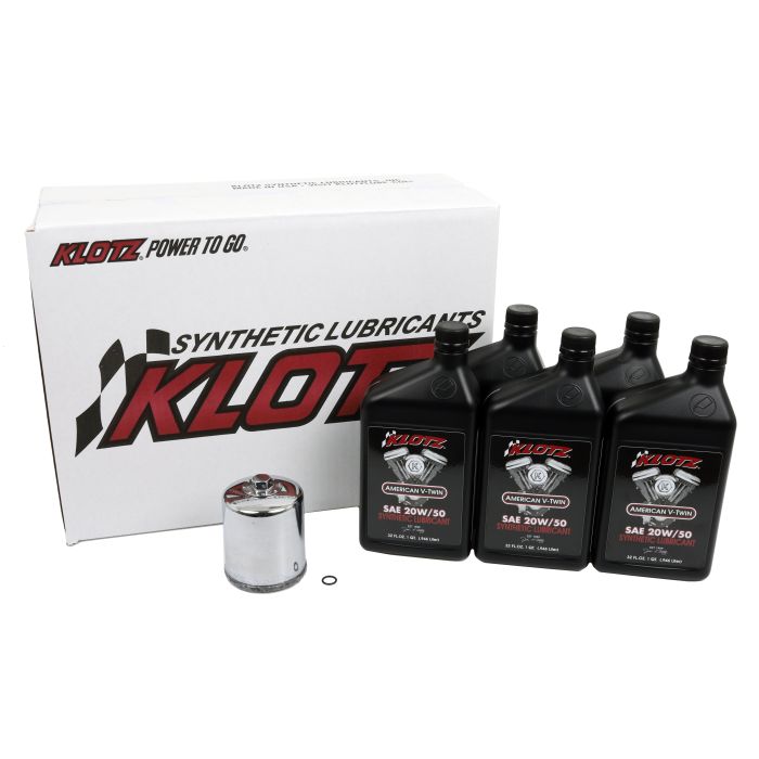 KLOTZ Oil Change Kit for Harley Twin Cam & Milwaukee Eight - Part Number KH-109