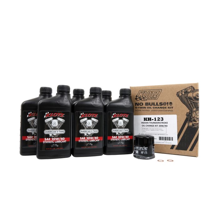 KLOTZ Oil Change Kit for Indian Thunderstroke 20W/40 – Part Number KH-123