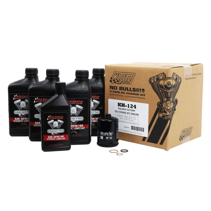 KLOTZ Oil Change Kit for Polaris Victory 20W40 – Part Number KH-124