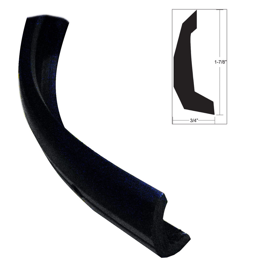 TACO Marine V11-4135BKA30-3 Semi-Rigid Black Rub Rail Kit, 30 Feet