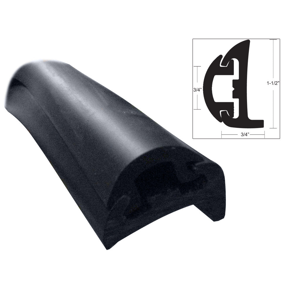 TACO Marine V11-9795BBK50D-2 Semi-Rigid Rub Rail Kit in Black with Black Insert - 50 Feet