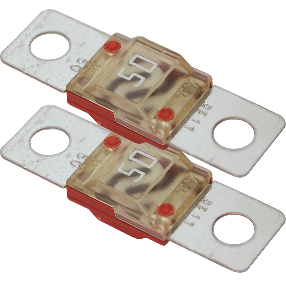 Blue Sea Systems 5252 MIDI/AMI Fuse Pair - 50 Amp, Corrosion-Resistant with Clear Cover and Color Coding