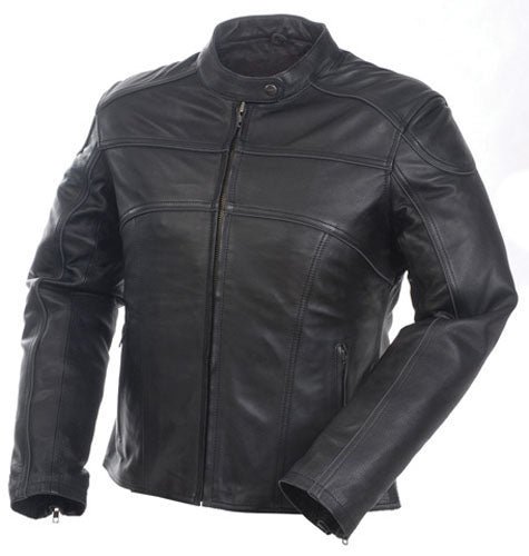 MOSSI Women's Premium Black Leather Jacket, Size 10, Part Number 20-218-10