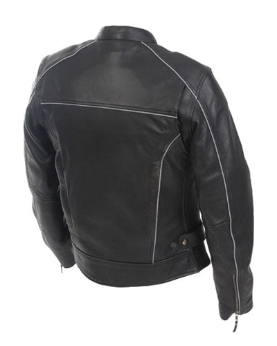 Mossi Women's Premium Black Leather Jacket, Size 16 – Part Number 20-219-16