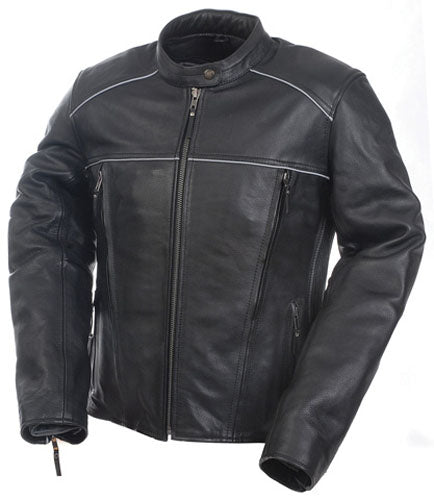 Mossi Women's Premium Black Leather Jacket, Size 16 – Part Number 20-219-16