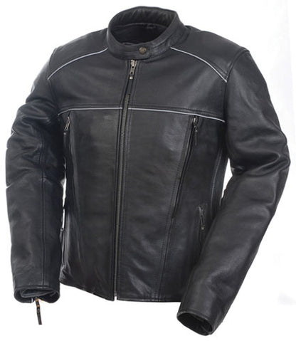 Mossi Women's Premium Black Leather Jacket, Size 16 – Part Number 20-219-16