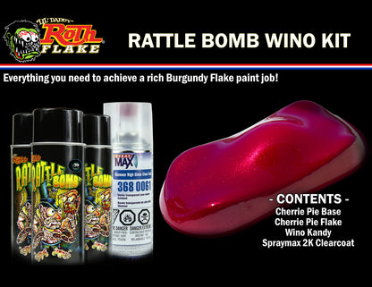 Rattle Bomb Spray Kit Burgundy - Professional Multi-Layer Flake Coating Set for Motorcycles