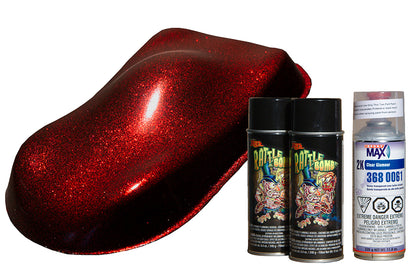 Rattle Bomb Spray Kit Burgundy - Professional Multi-Layer Flake Coating Set for Motorcycles