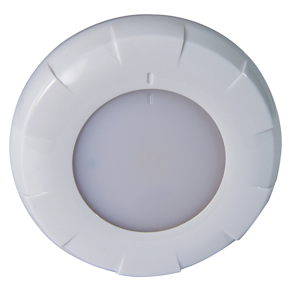 Lumitec Aurora LED Dome Light with White Finish and Dimming – White/Blue Color Options
