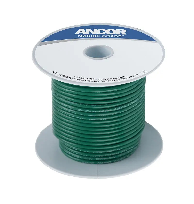 Ancor #8 Green Tinned Copper Wire - 100ft Marine Grade, Flexible and Durable