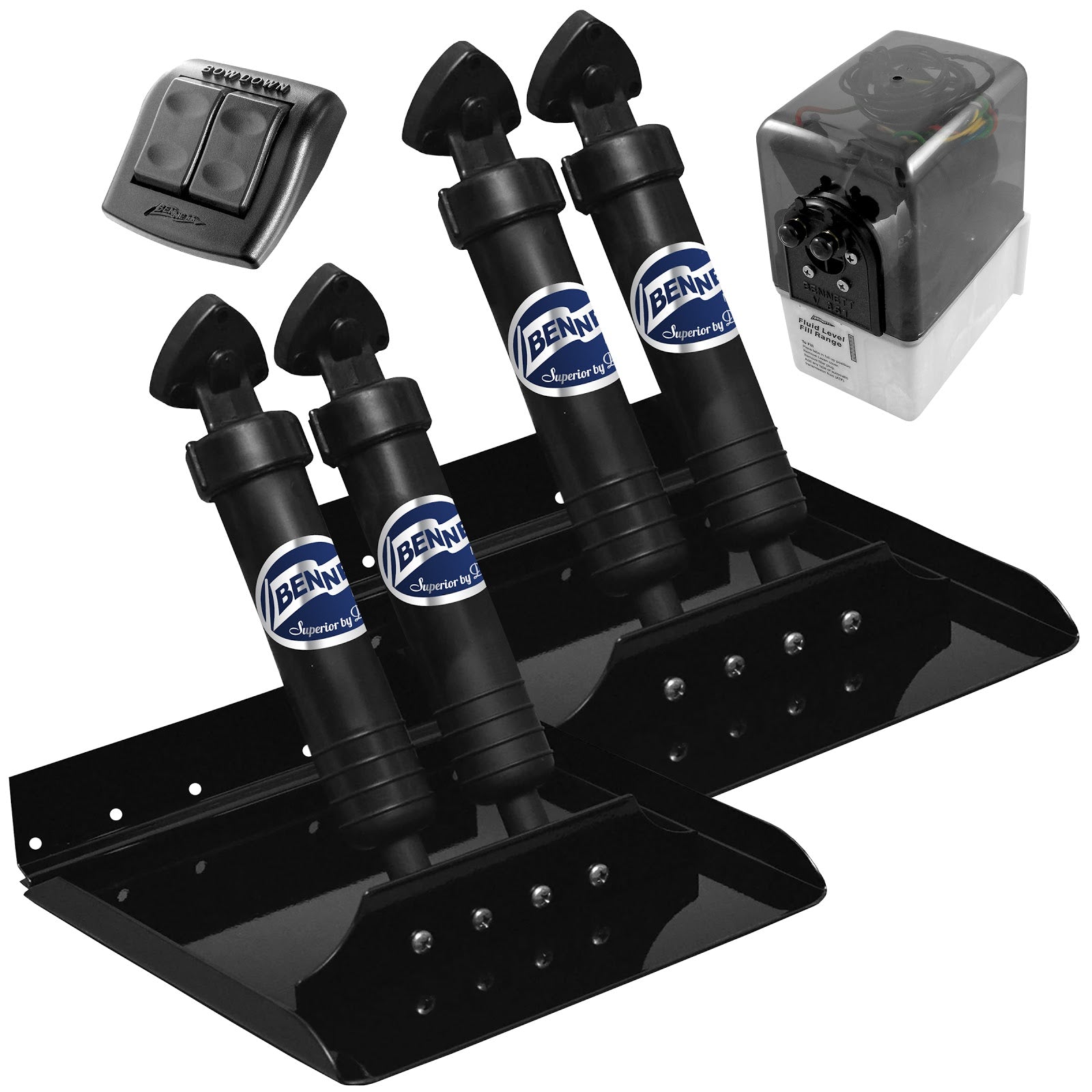 Bennett Trim Tabs ST12 12x12 Performance Sport Tabs with Rocker Switch for Boats