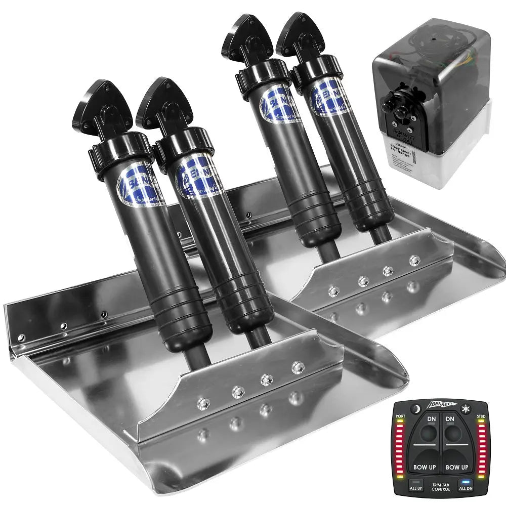 Bennett Trim Tabs ST12OBI - 12x12 Performance Sport Tab System with One Boat Indicator Control