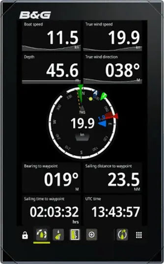 B&G Nemesis 12 Sailing Display Model 000-15612-001 for Marine Navigation and Data Monitoring