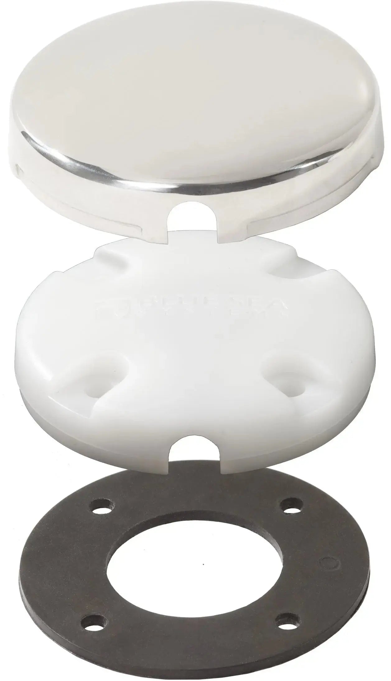 Blue Sea Side Entry CableClam White Max Cable Dia 0.28in With Stainless Steel Cover