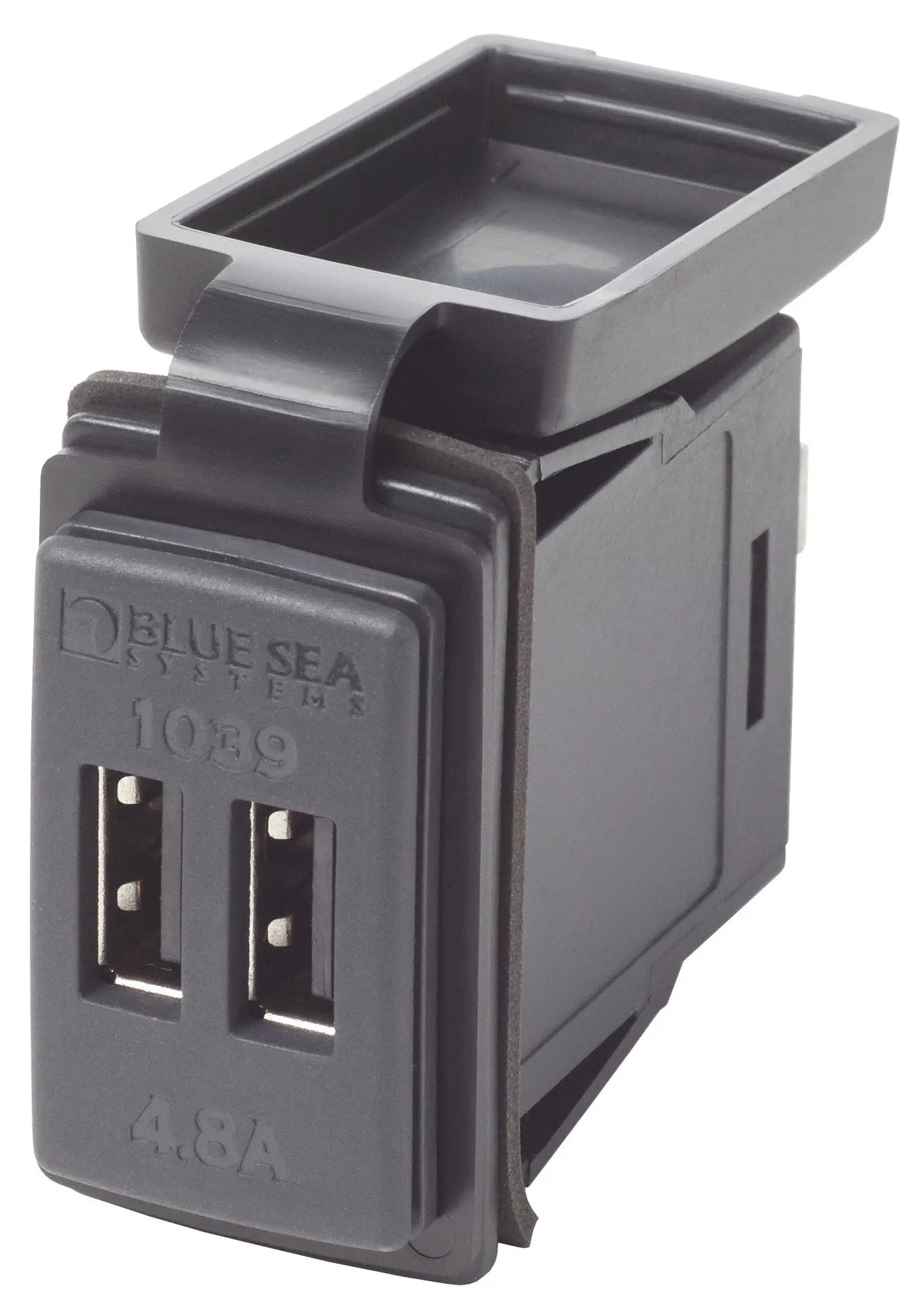 Blue Sea Systems 1039-BSS Dual USB 4.8A Charger Port for 12V/24V DC Systems - Switch Mount