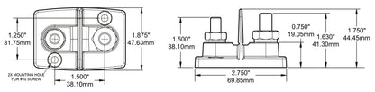 Blue Sea Systems PowerPost Dual Stud Terminal with Insulators - Model 2018-BSS