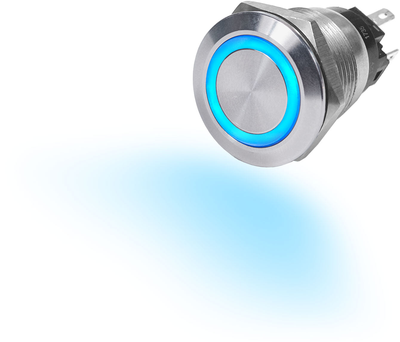 Blue Sea Systems 4160 10A Push Button LED Ring Switch Off-On Blue