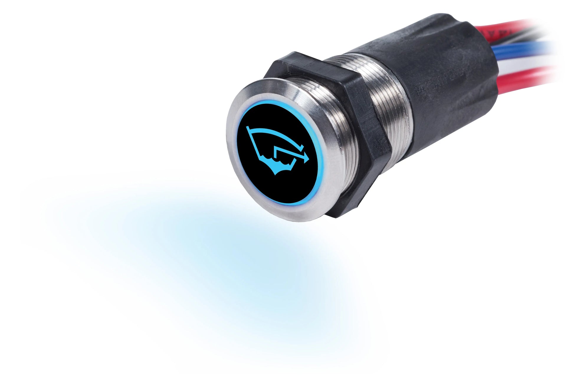 Blue Sea Systems 4180 15A Backlit Push Button Switch - Off-On Control with Icon Labels