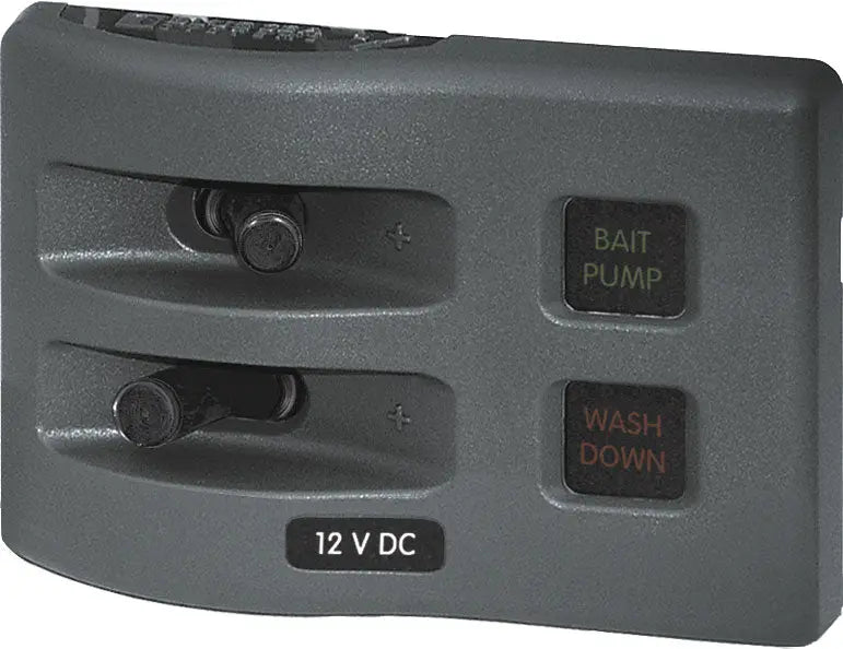 Blue Sea Systems Weather Deck 12V DC Waterproof Fuse Panel - Gray, 2 Circuits