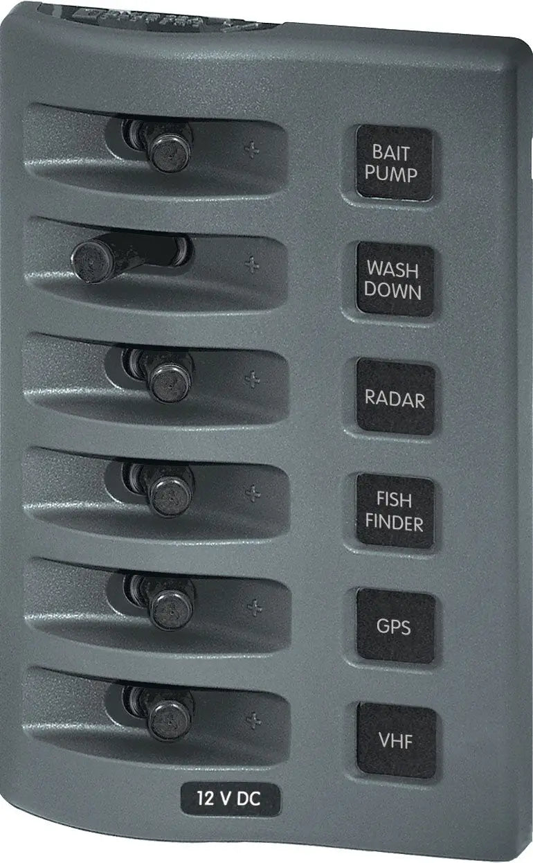 Blue Sea Systems WeatherDeck 12V DC Waterproof 6-Position Switch Panel - Model 4307-BSS