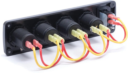 Blue Sea Systems Water-Resistant 12V Accessory Panel with Dual USB Chargers and Volt Meter - Part 4368-BSS