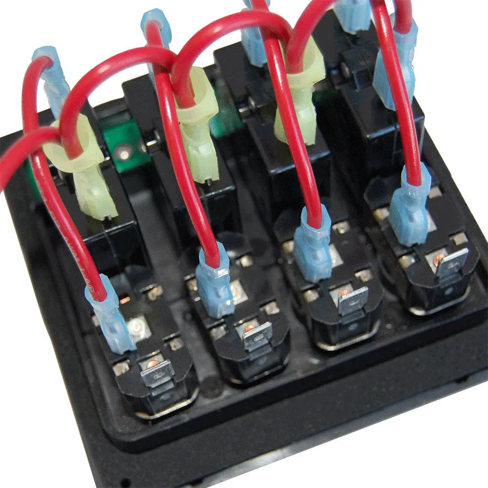 Blue Sea Systems Weather Deck 12V DC Waterproof 4-Circuit Breaker Panel (Model 4374-BSS)