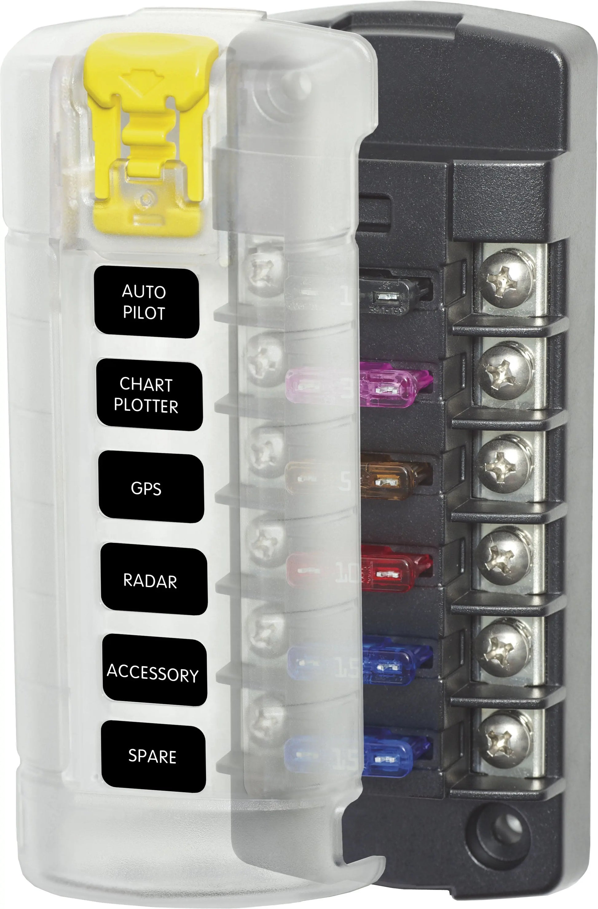 Blue Sea Systems 5035 6-Gang Fuse Block with Cover and Independent Circuits