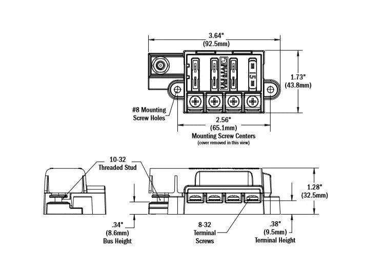 Blue Sea Systems 5045-BSS ST Blade Compact Fuse Block with Cover - 4 Circuits, 100A Max