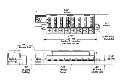 Blue Sea Systems 5046 8-Circuit Fuse Block with Cover – Compact Marine Fuse Panel