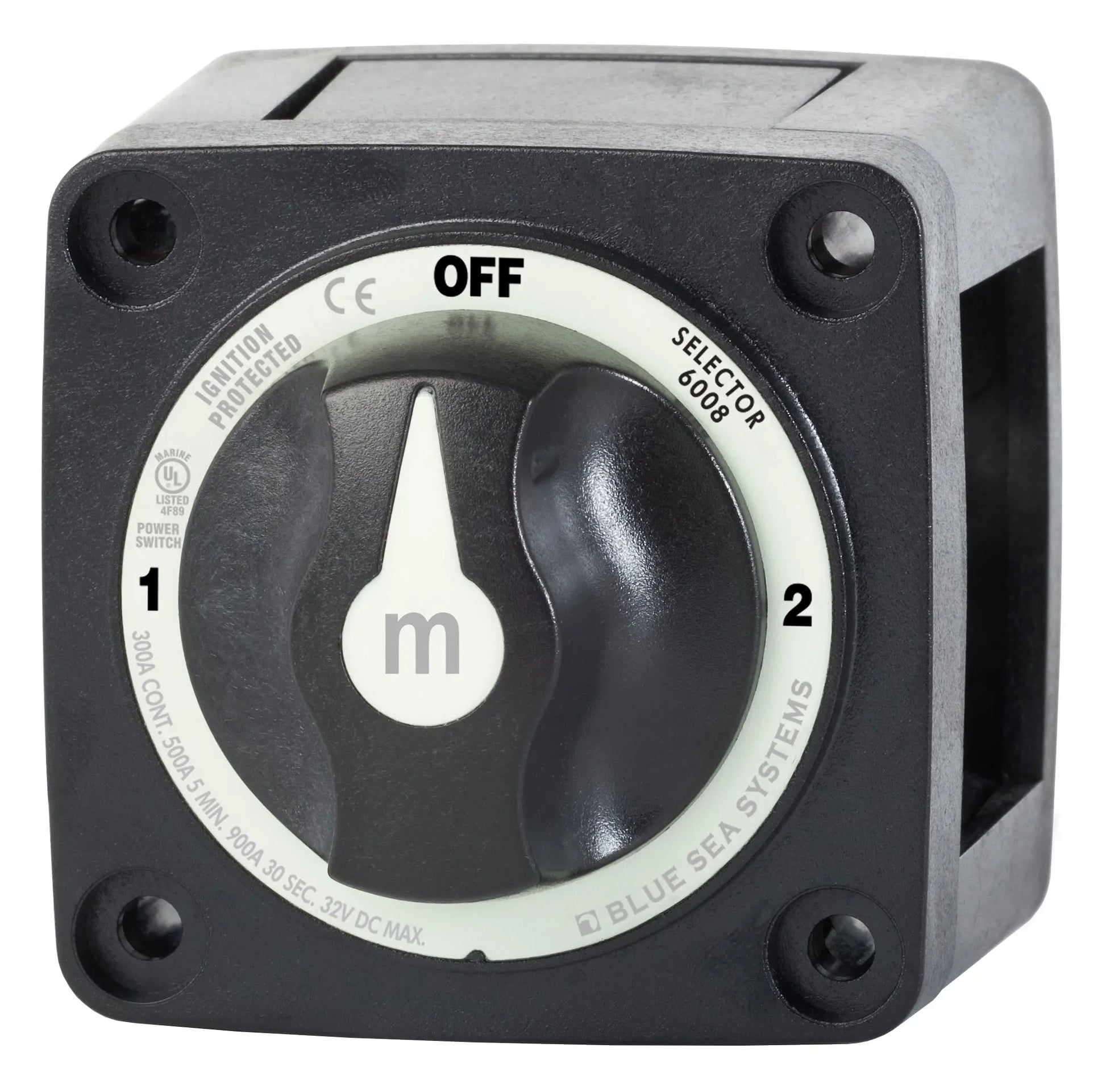 Blue Sea Systems M-Series 3-Position Battery Selector Switch Model 6008200-BSS - Black
