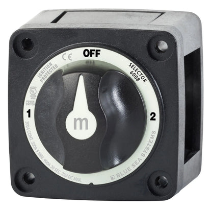 Blue Sea Systems M-Series 3-Position Battery Selector Switch Model 6008200-BSS - Black