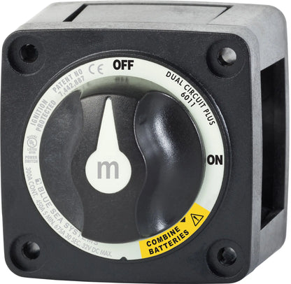 Blue Sea Systems M-Series Battery Switch On/Off Dual Circuit Plus - Black (Part 6011200-BSS)
