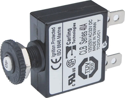 Blue Sea Systems 7061-BSS 40A Push Button Quick Connect Circuit Breaker for Marine and RV Applications