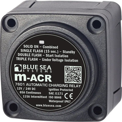 Blue Sea Systems m-Series Automatic Charging Relay 12/24V DC 65A – Model 7601-BSS