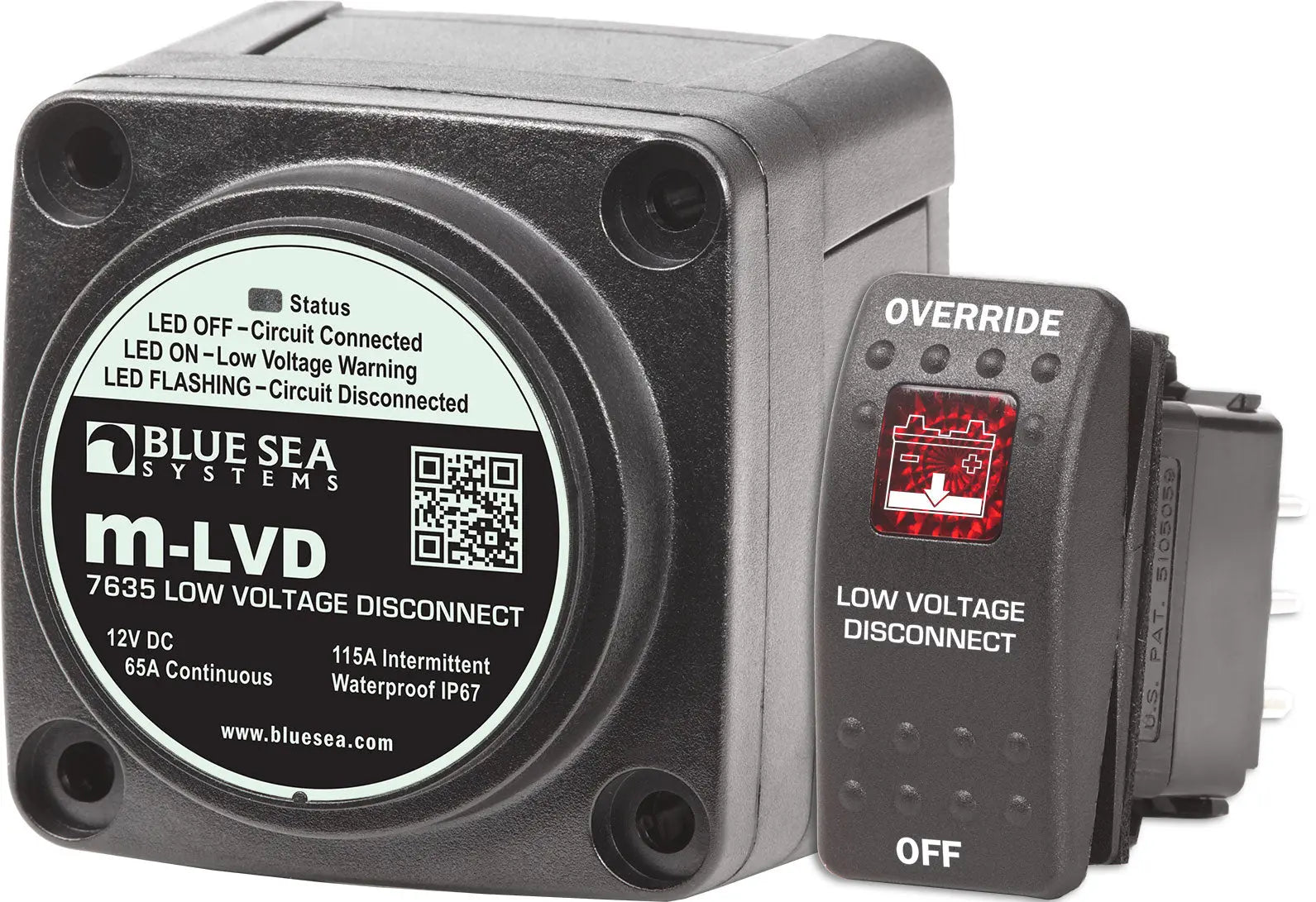 Blue Sea Systems m-LVD Low Voltage Disconnect 12V DC for Battery Power Management