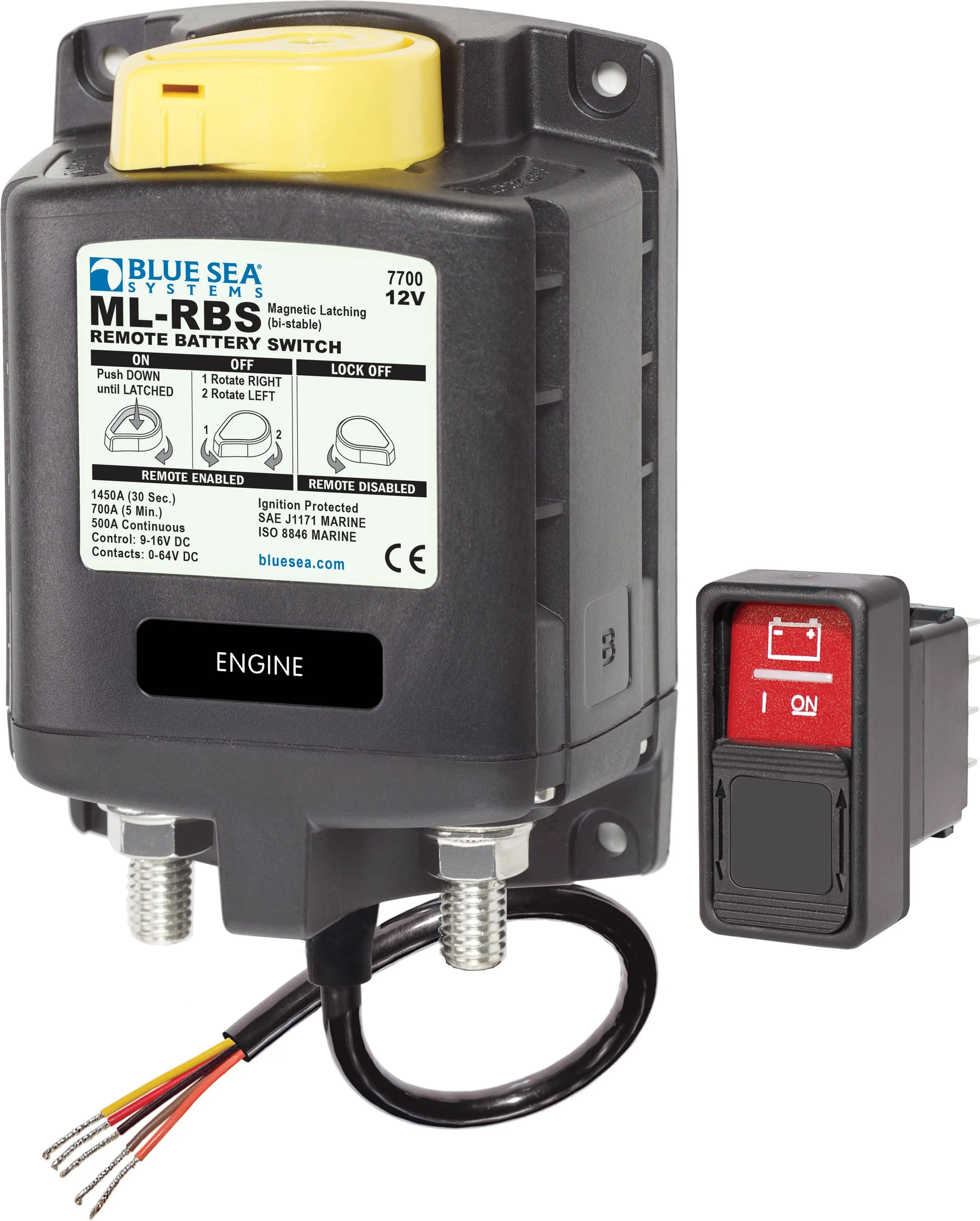 Blue Sea Systems ML-RBS 12V DC 500A Remote Battery Switch with Manual Control