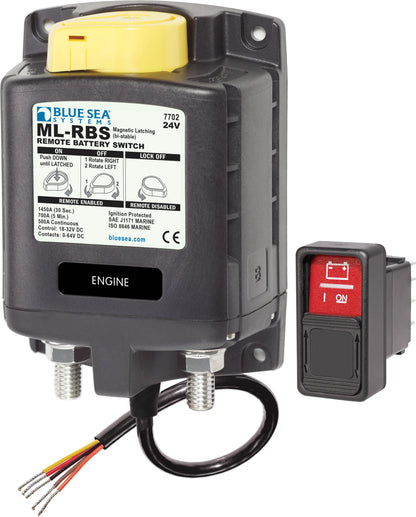 Blue Sea Systems ML-RBS Remote Battery Switch with Manual Control - 24V DC, 500A Capacity