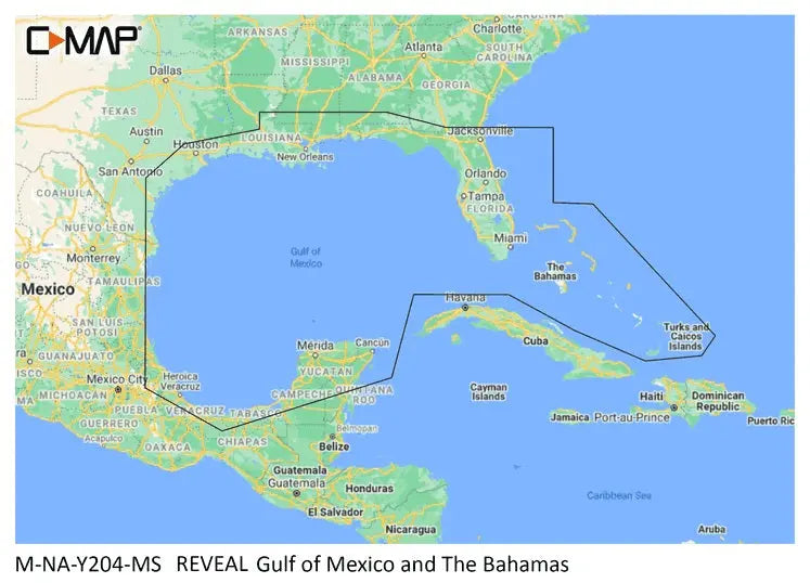 C-Map Reveal Coastal Gulf of Mexico and The Bahamas Chart - Model M-NA-Y204-MS