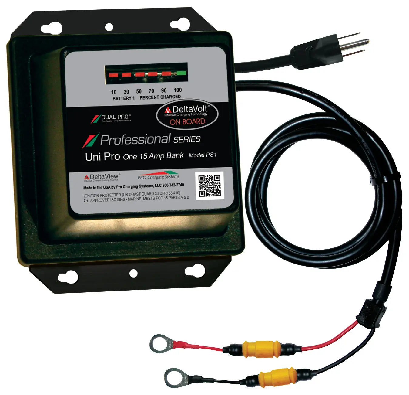 Dual Pro PS1 Battery Charger 1 Bank, 15 Amps - Marine and Recreational Battery Charging Solution