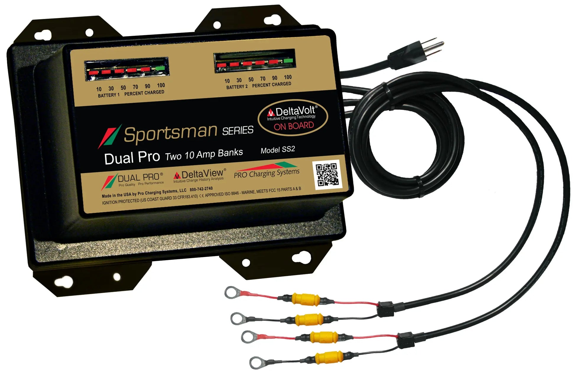 Dual Pro SS2 Battery Charger - 2 Bank, 20 Amps, Waterproof Marine Battery Charger