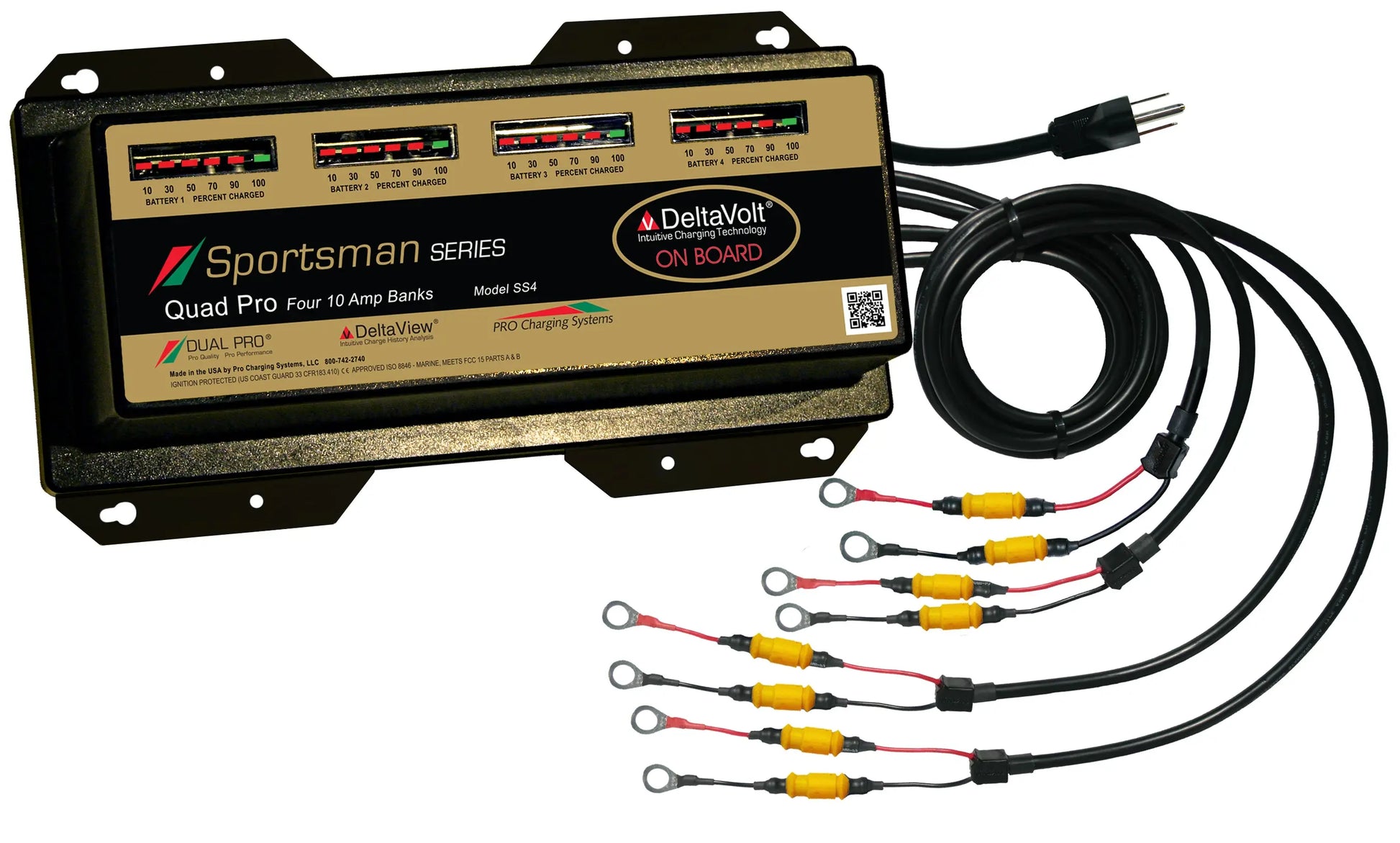 Dual Pro SS4 Battery Charger – 4 Bank, 40 Amps, Marine and RV Power Management