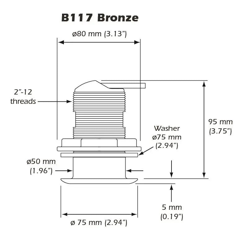 Furuno 520T-BLD Bronze Thru Hull B117 Depth/Temp 10-Pin