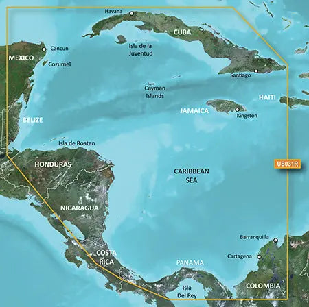 Garmin HXUS031R G3 Micro SD Southwest Caribbean Marine Navigation Chart