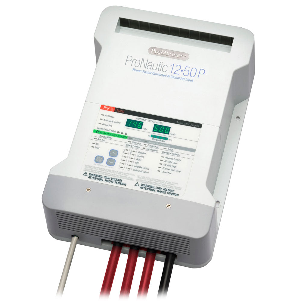 ProMariner ProNautic 1250P 50 Amp 3 Bank Battery Charger for Marine Use